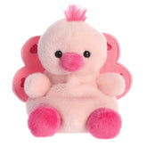 Vibrant pink peacock plush Peacock from Palm Pals with a standout hot pink tail feather, radiating confidence and charm